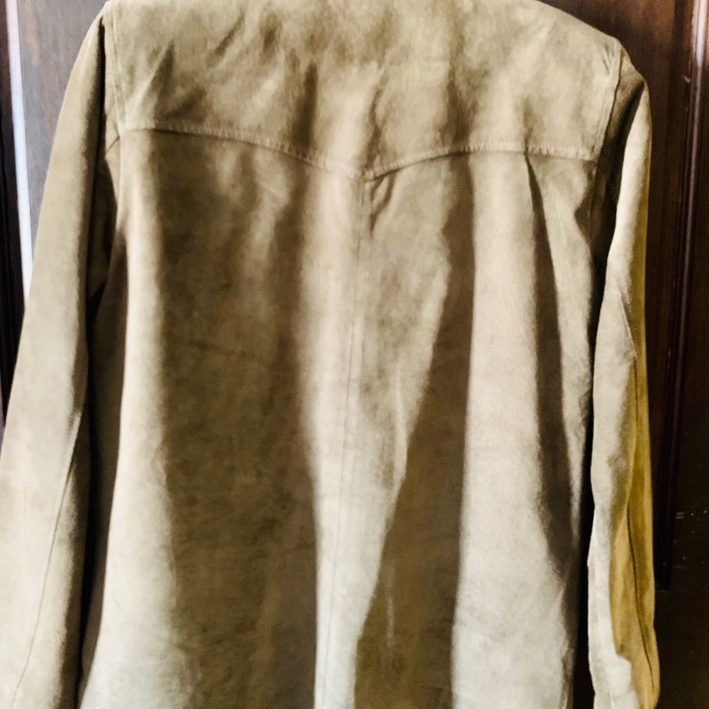 Army green suede Chico’s jacket - Picture 2 of 3